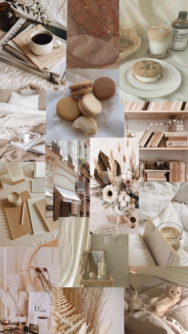 коллаж в бежевых тонах