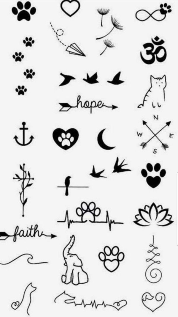 эскиз маленьких татуировок
