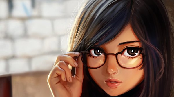 мультяшная девочка в очках