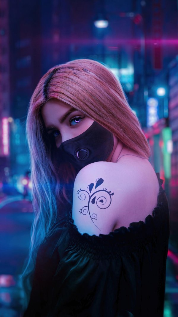 неон девушка