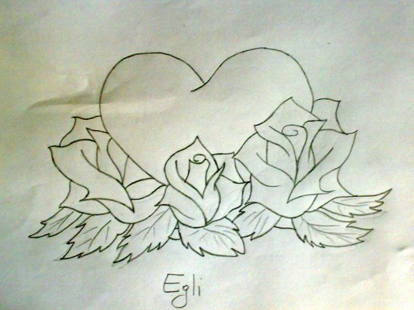 рисунки для срисовки сердце