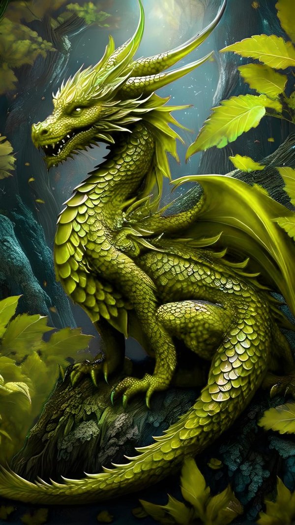 зеленого деревянного дракона