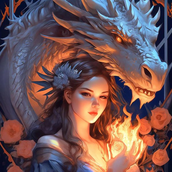 девушка с драконом