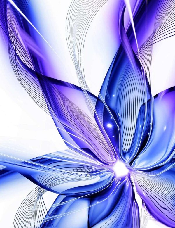 синие абстрактные цветы