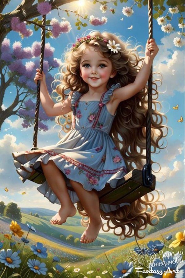 девочка на качели