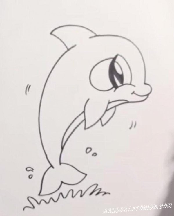 рисуем дельфина поэтапно для детей