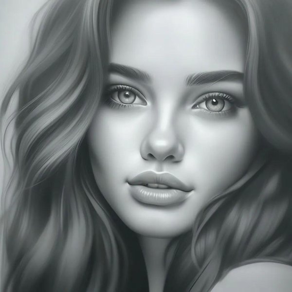 лицо девушки карандашом