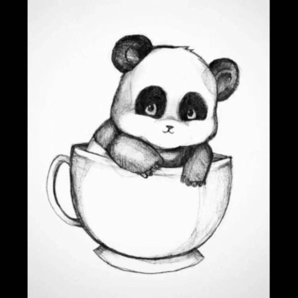 панда набросок