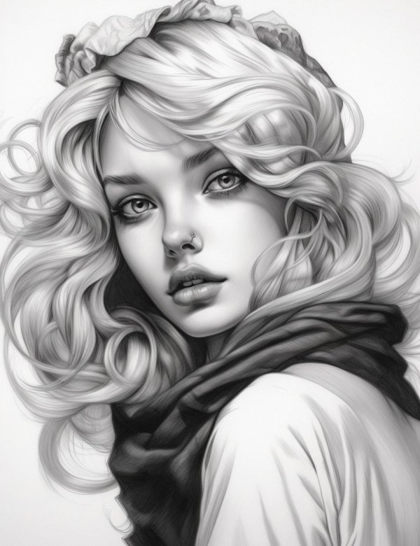 эскиз девушка