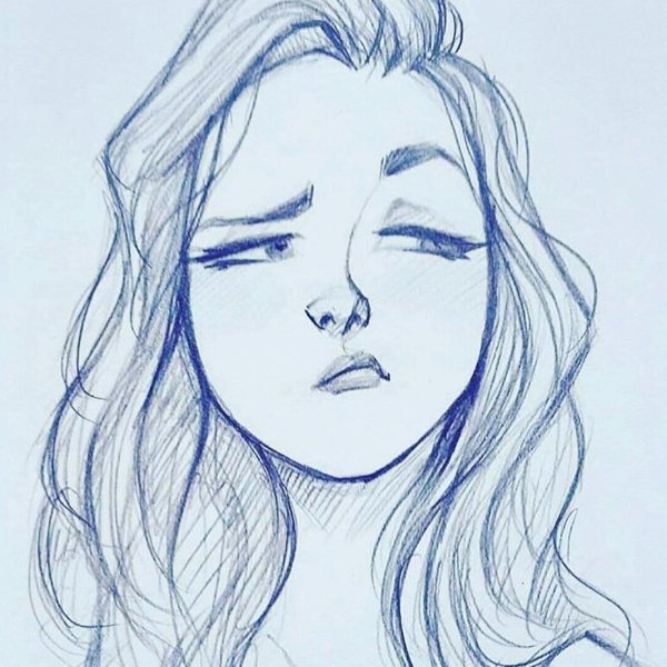 рисунок девушки карандашом