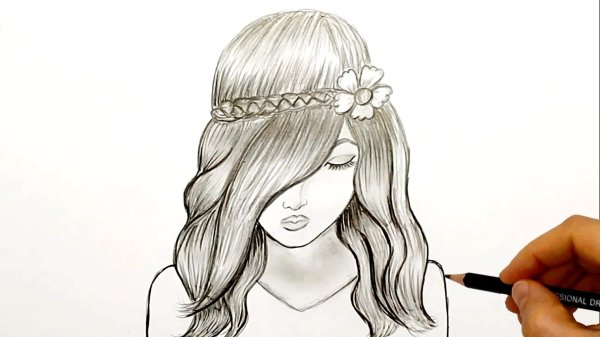 волосы рисунок карандашом