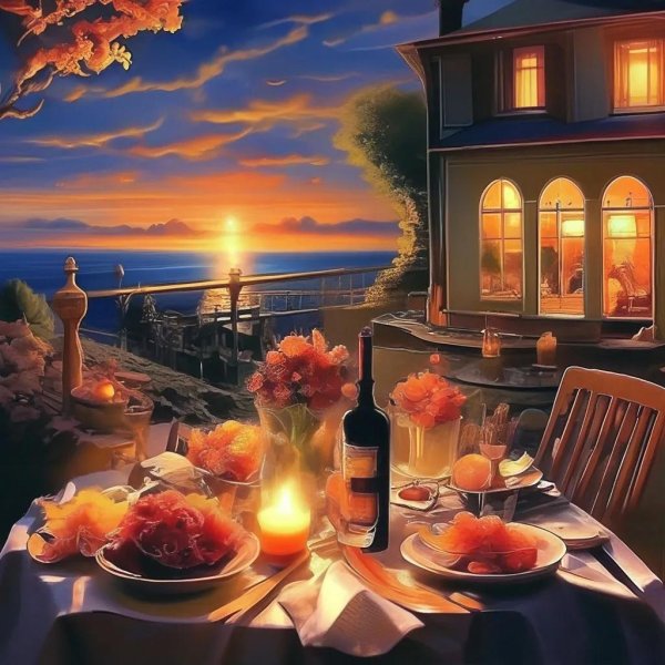 уютный вечер на море