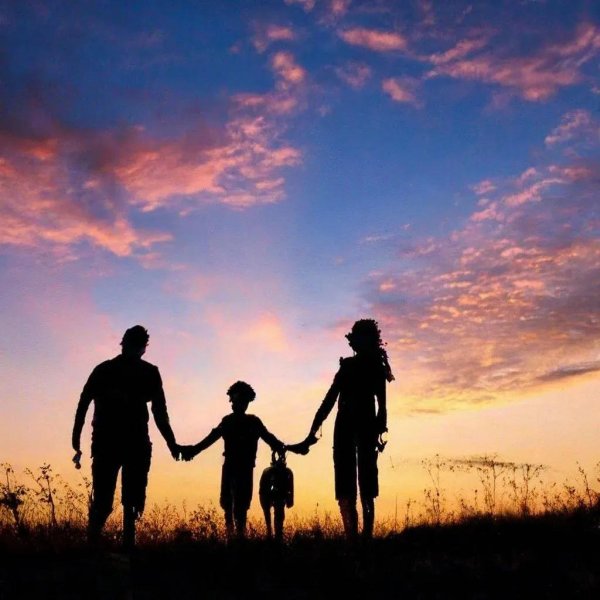 силуэт семьи