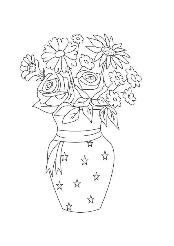 ваза раскраска