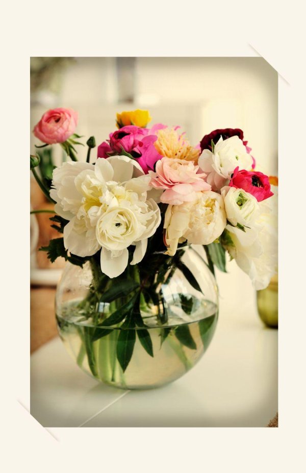 цветы в вазочке
