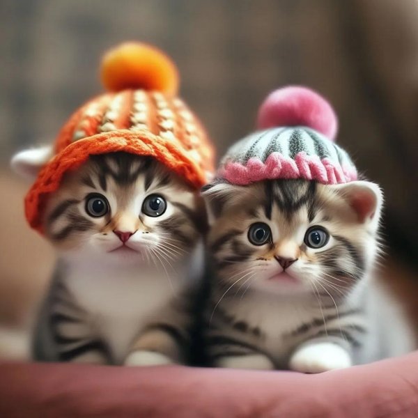 котик в шапочке