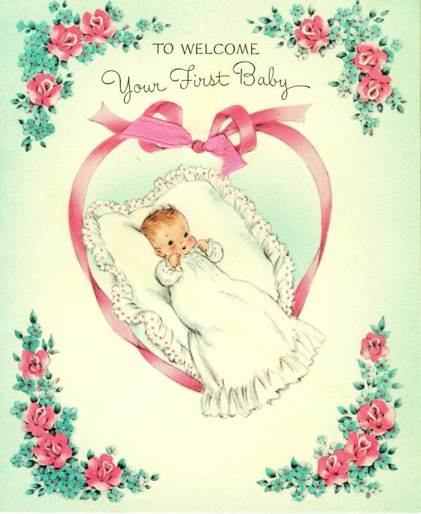 винтажные открытки с новорожденными
