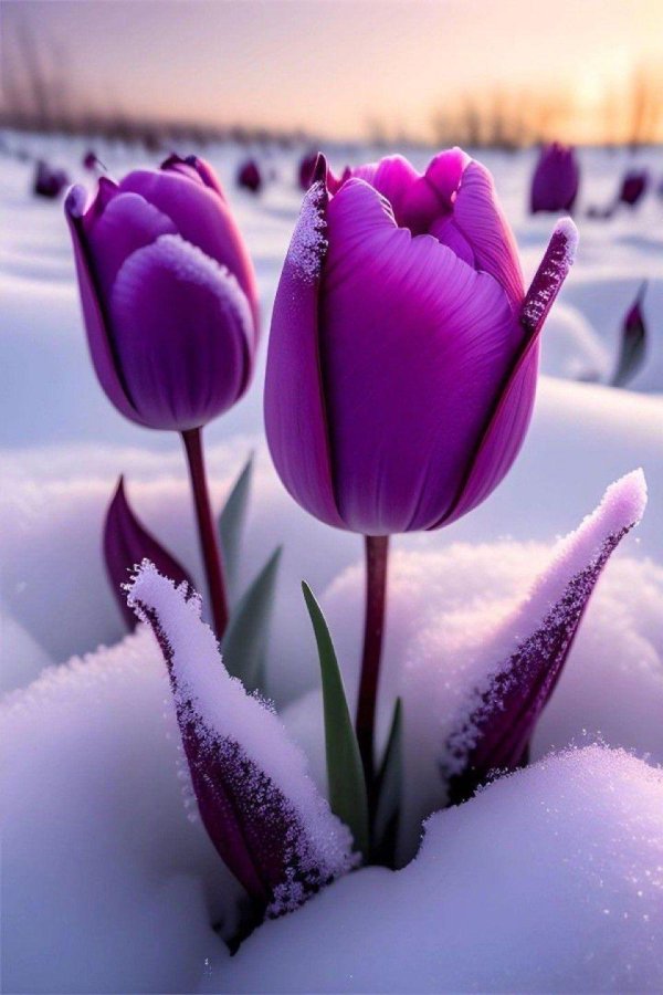 фиолетовые тюльпаны