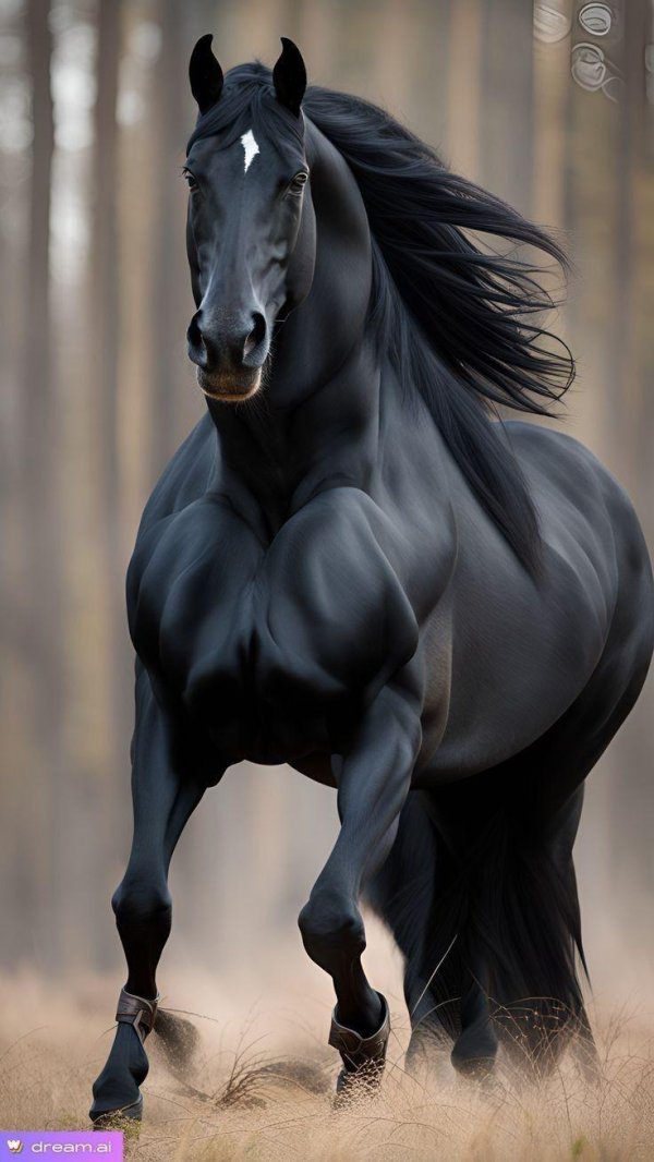 a black horse