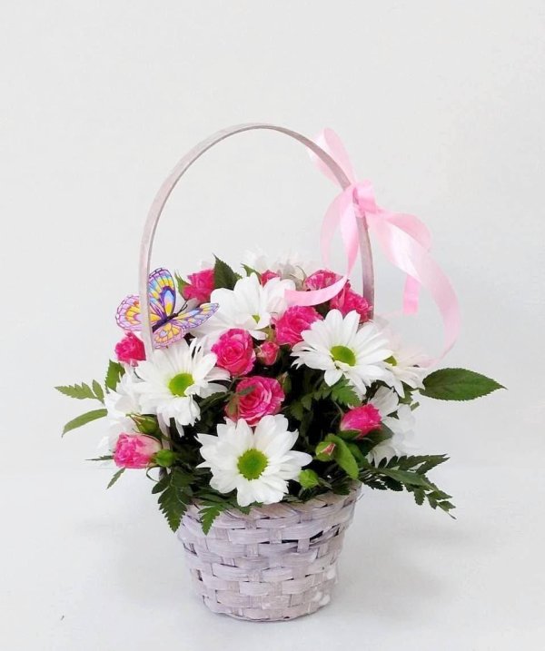 цветочная композиция в корзинке