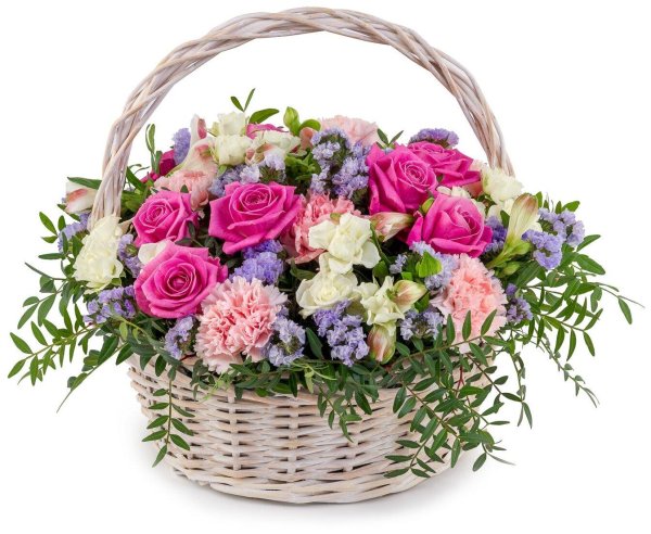 цветы в корзинах