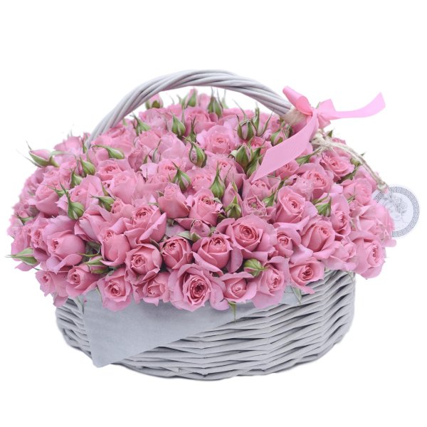 кустовая розовая роза