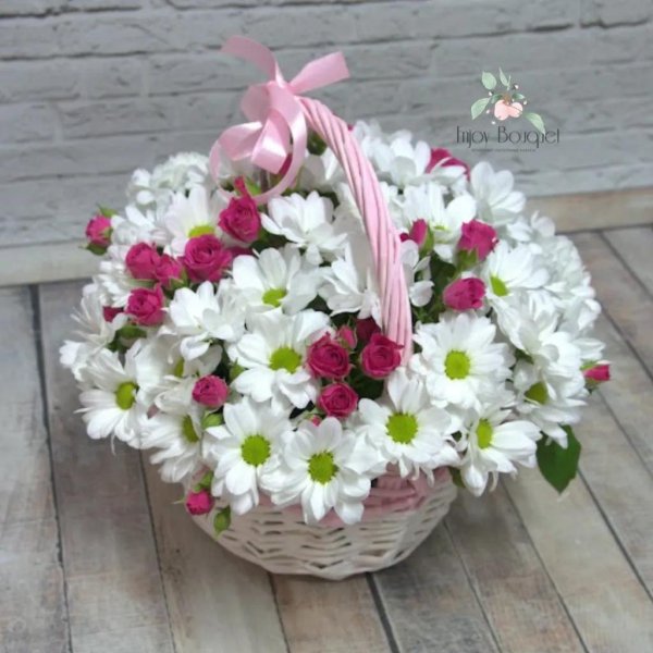 корзинка хризантемы бакарди