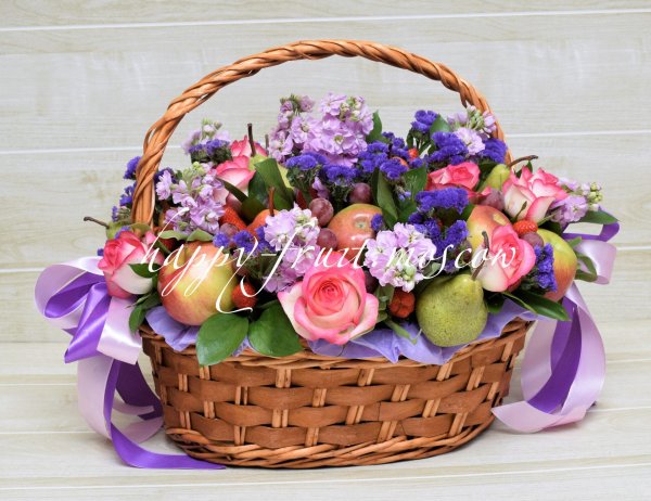 фруктово цветочная корзина