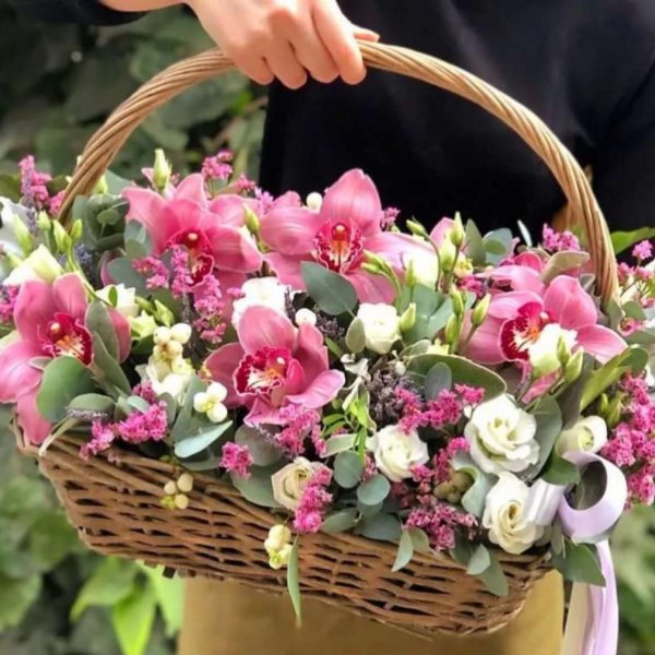 корзина из орхидей