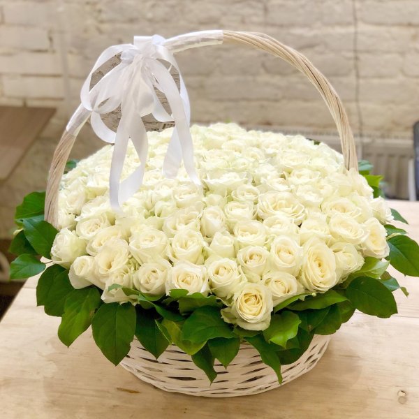 101 белая роза