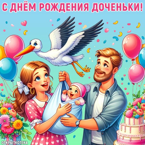 день рождения дочки открытка