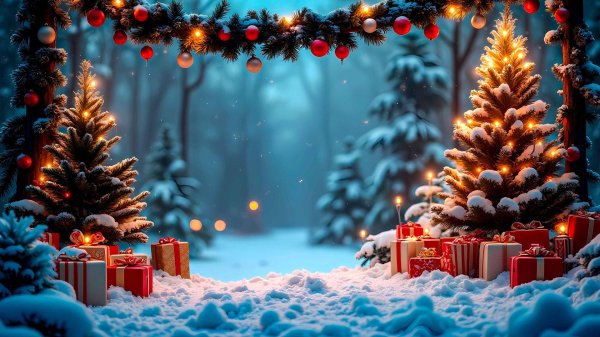 новогодний лес