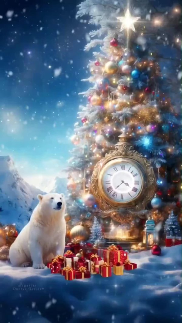 медведь новогодний