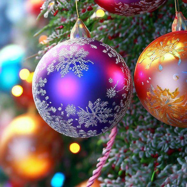 с новогодними шарами