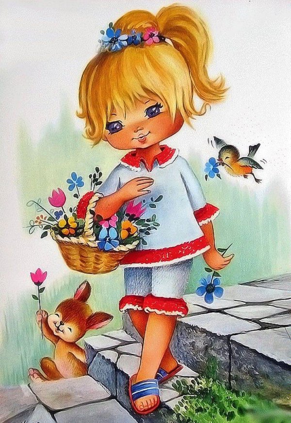 открытка девочка