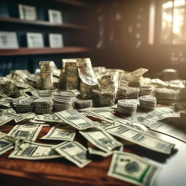 доллары куча