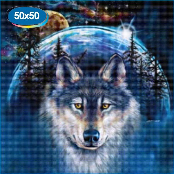 87114 алмазная мозаика волки 40х50см