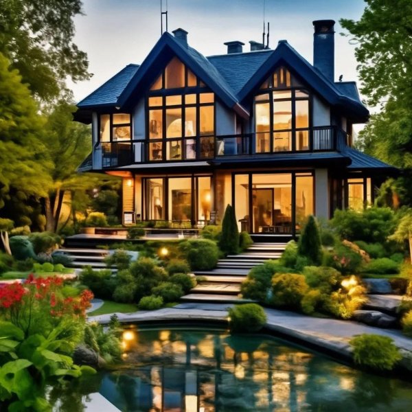 красивый домик с садом