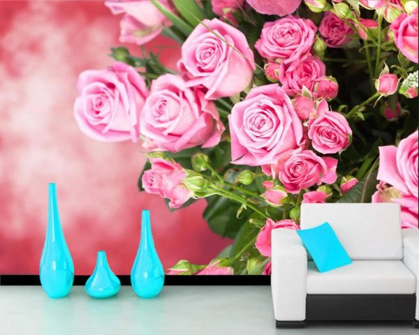 розы в интерьере