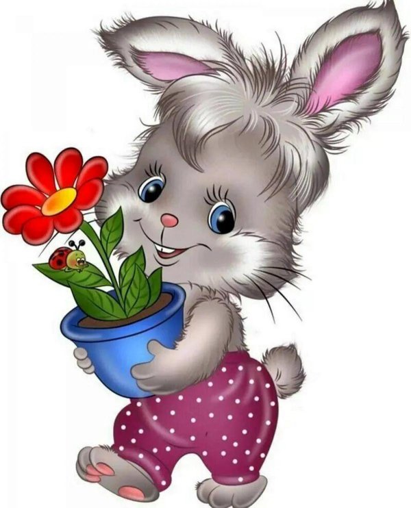 зайчик с цветами