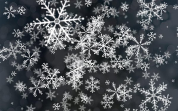 много снежинок