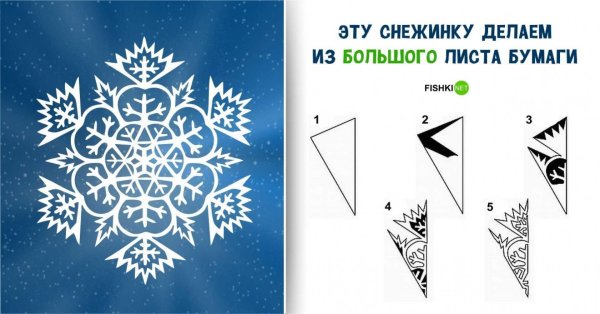 вырезать красивую снежинку из бумаги схемы