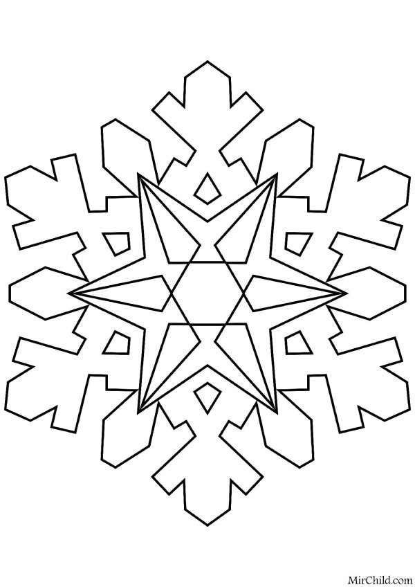 раскраска снежинка