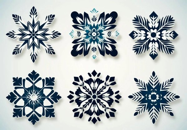 красивые узоры снежинок