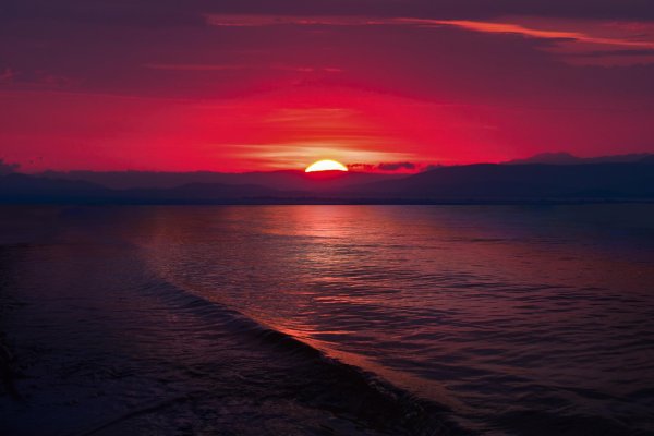 закат красный