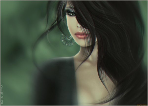 брюнетка арт