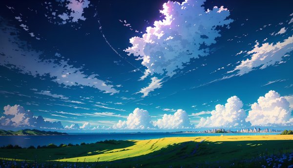 аниме пейзажи море