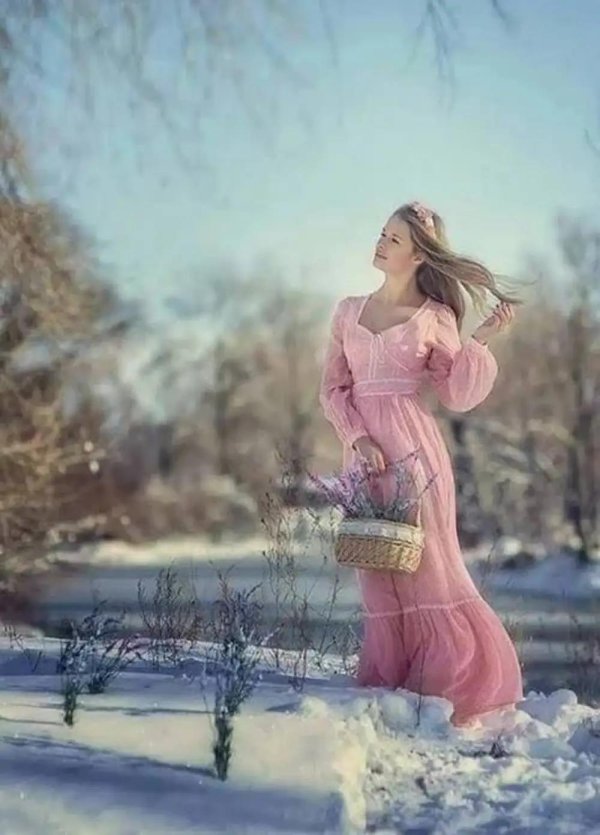 девушка зима