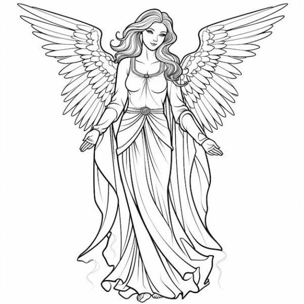 раскраска ангела