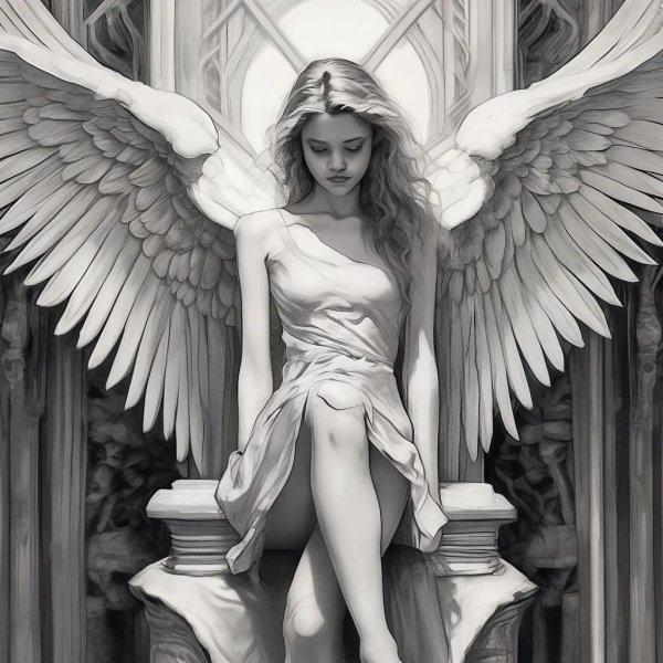 девушка с крыльями рисунок